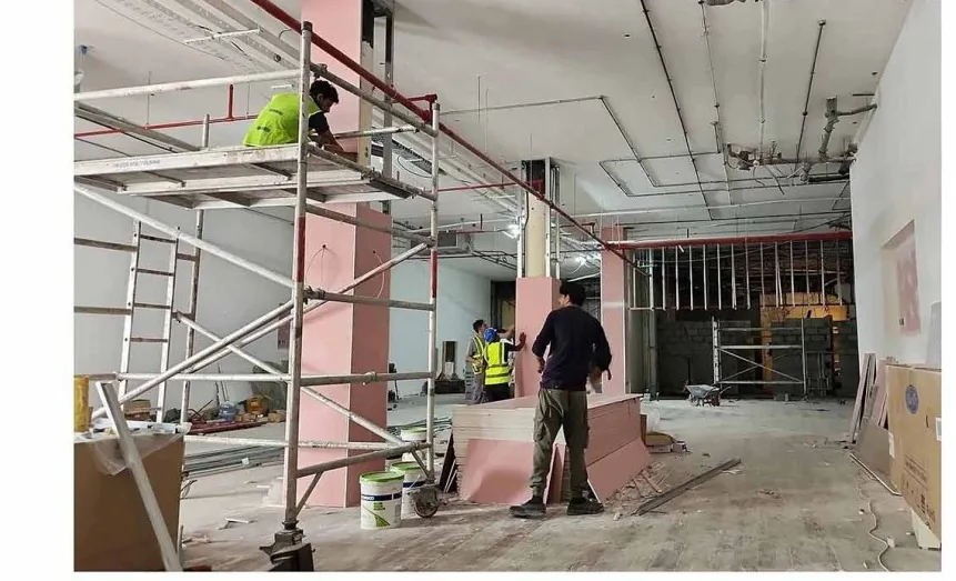 Otantik cafe fitout under construction